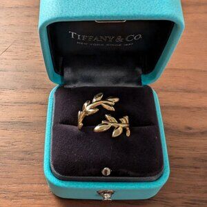 Tiffany Paloma Picasso Olive Leaf Bypass Ring - Yellow Gold